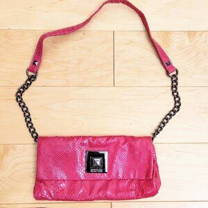 Kenneth Cole Reaction Shoulder Bag Clutch Pink Chain Shoulder Strap Small Party